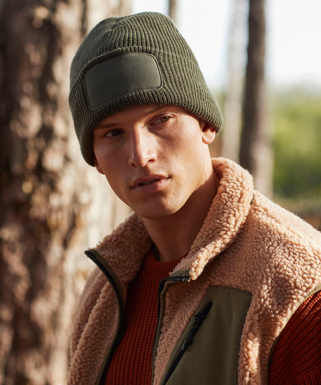 Personalised Rectangle Patch Beanie with Logo