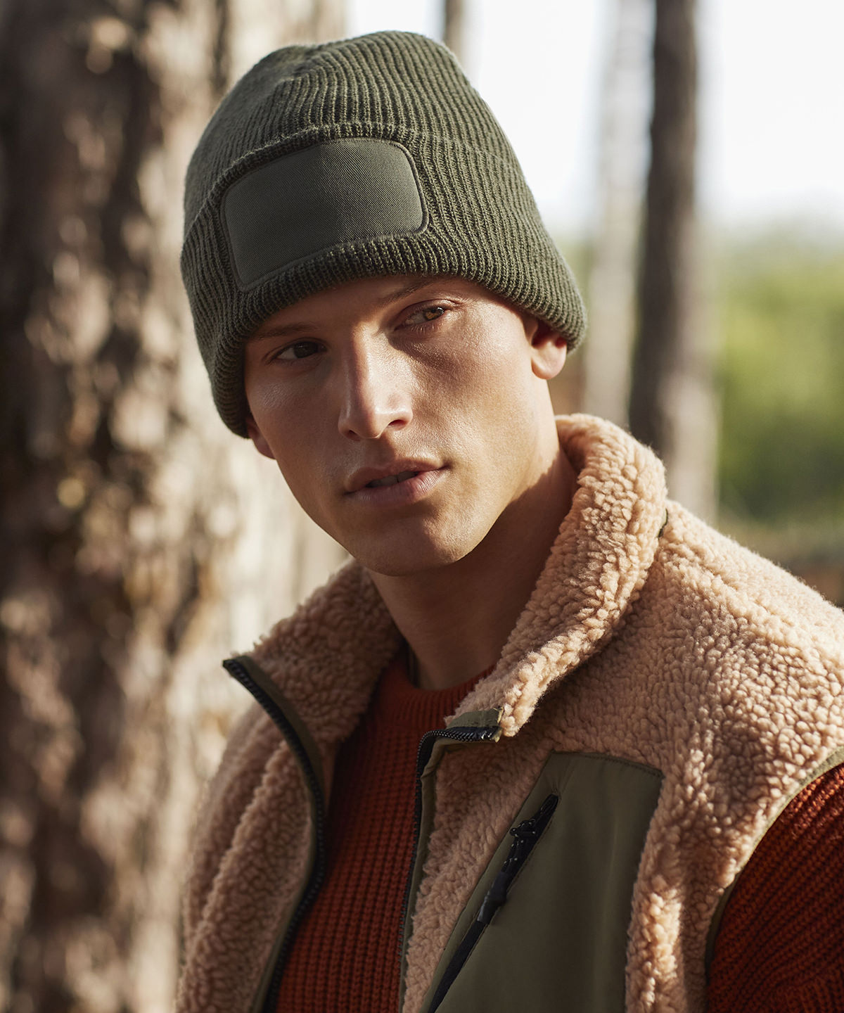 Personalised Rectangle Patch Beanie with Logo