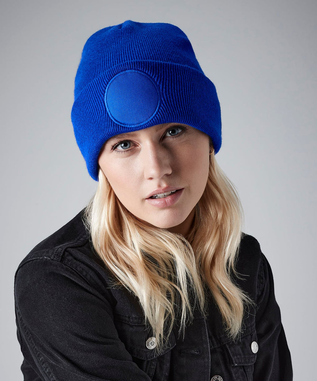 Personalised Circle Patch Beanie with Logo