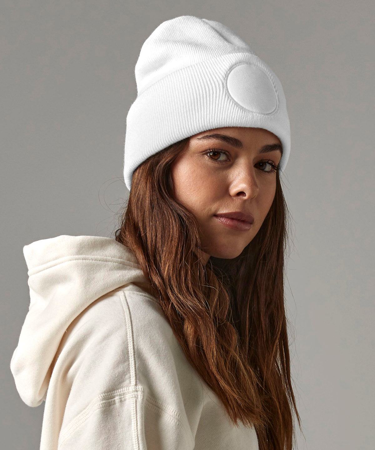 Personalised Circle Patch Beanie with Logo