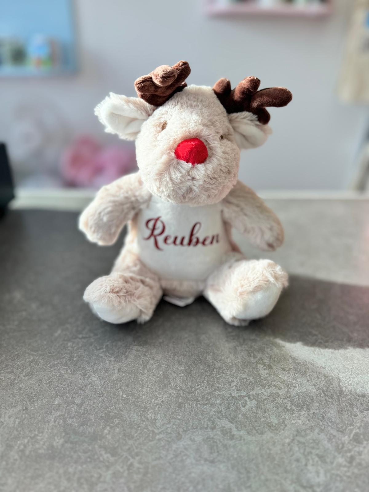Personalised Baby Reindeer Teddy